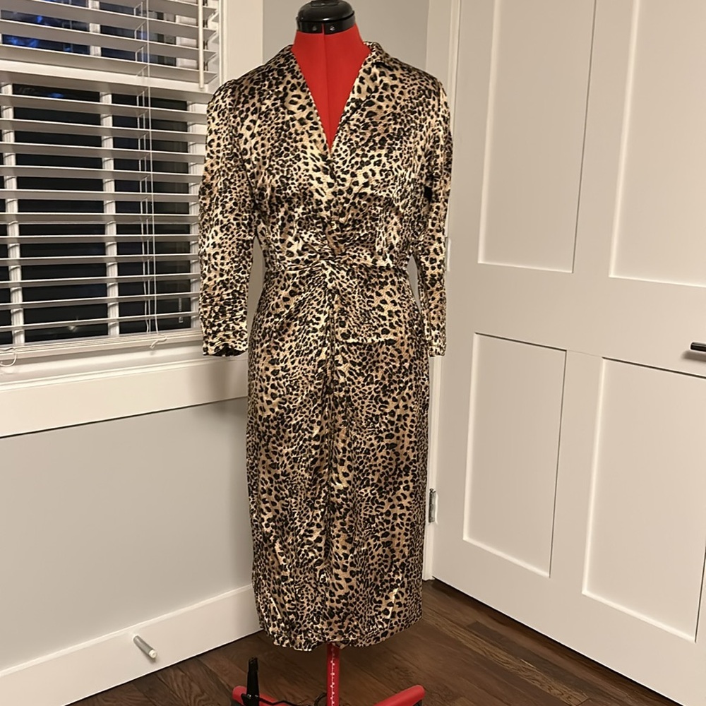 Rebecca Taylor Silk Leopard Print Dress, Size 2